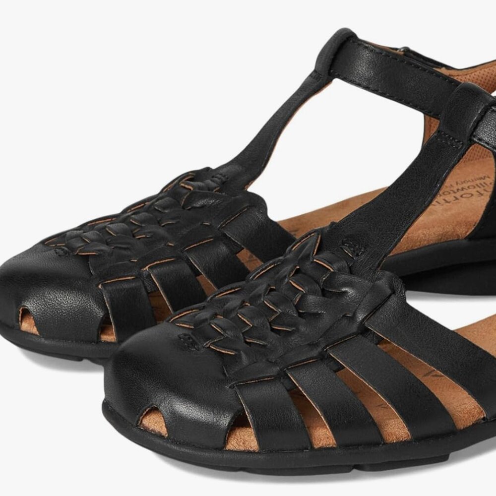 Comfortiva Persa Pillowtop Fisherman Sandals - BLACK - Picture 3 of 6